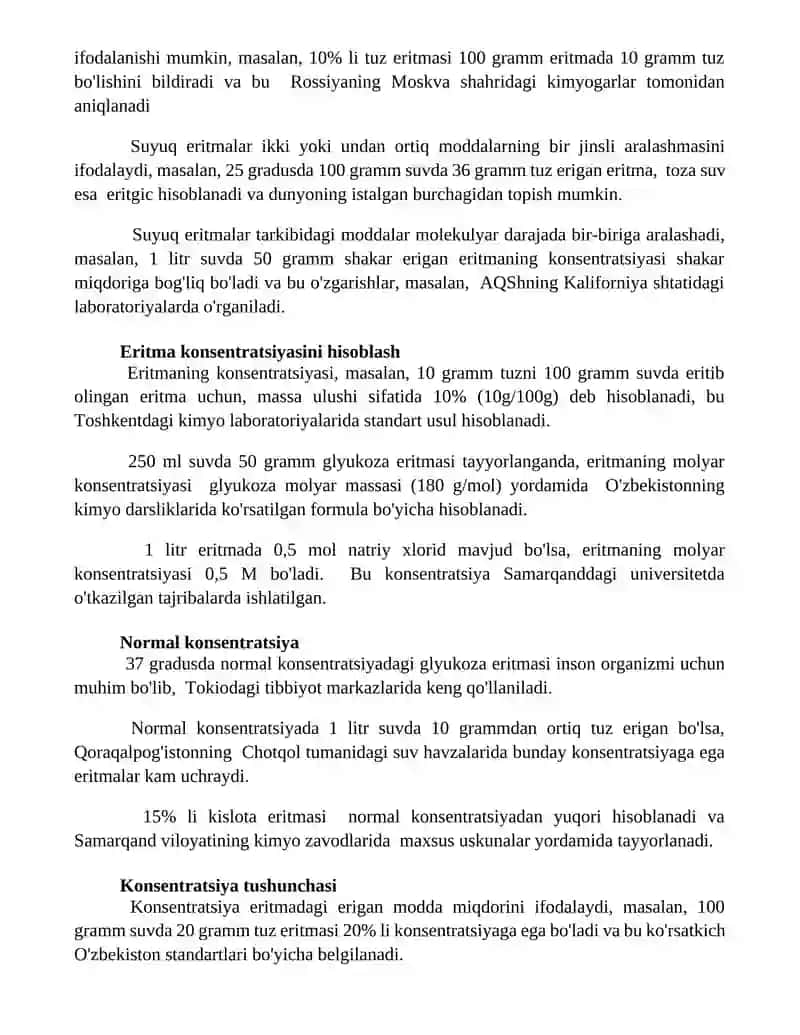 Molar konsentratsiya 3