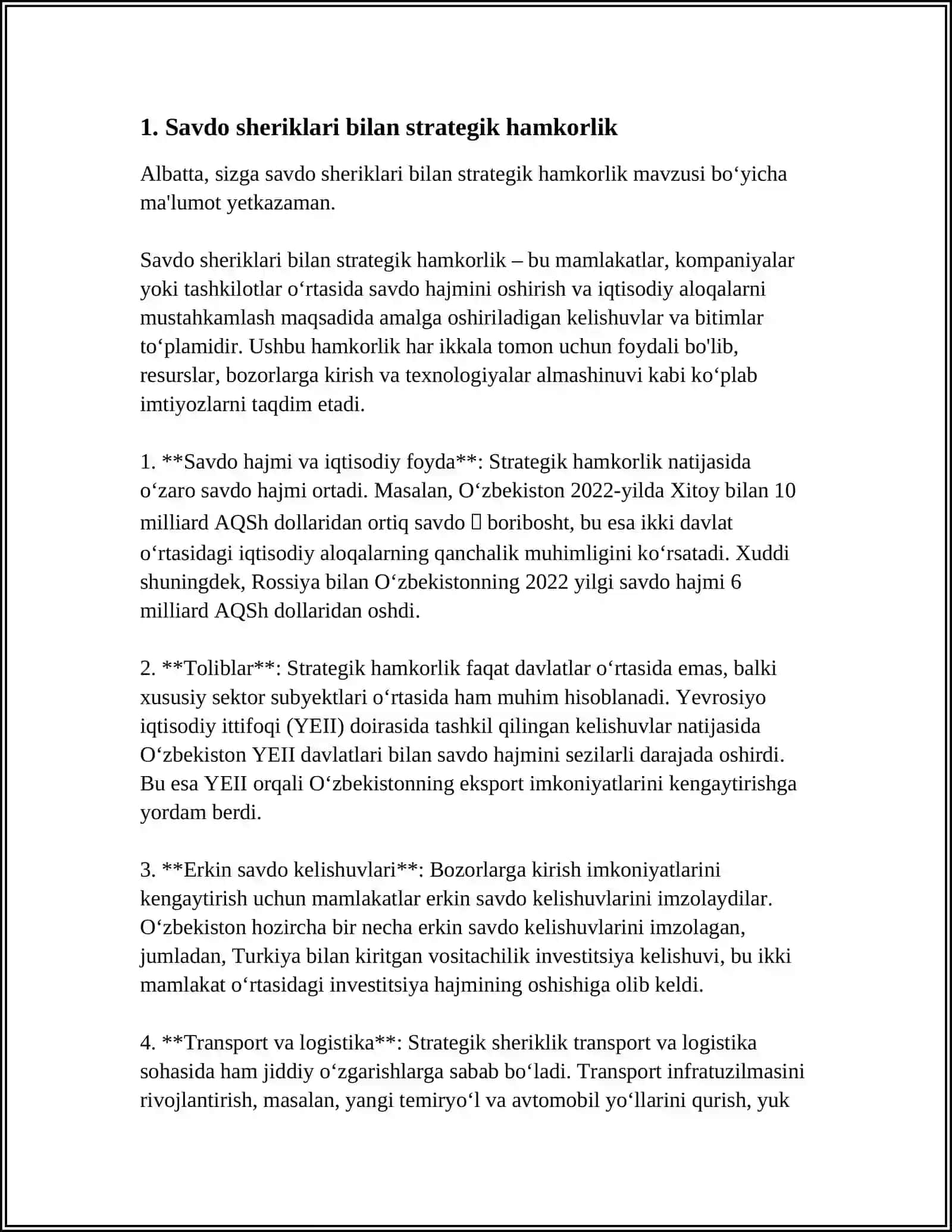 O’ZBEKISTON TASHQI IQTISODIY ALOQALARINING USTUVOR YO’NALISHLARI 3