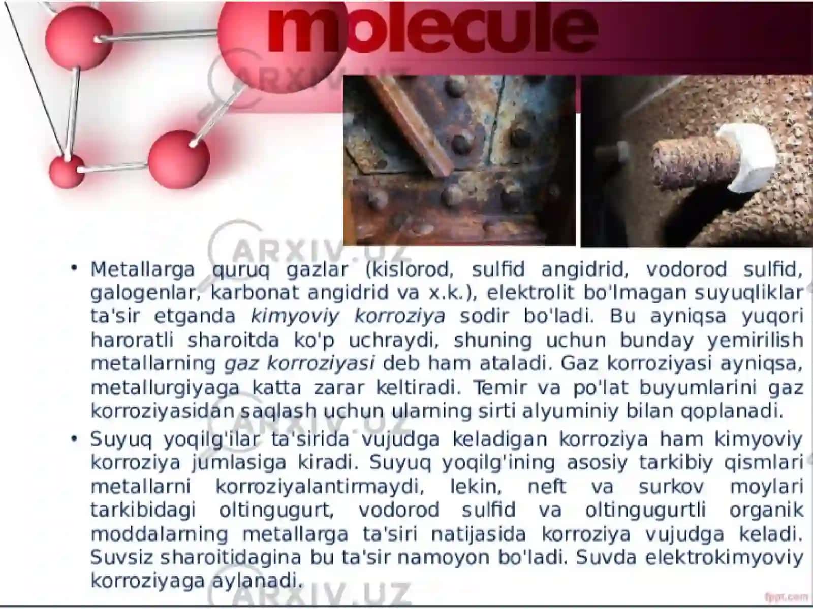 Metallning korroziyasiga unga qarshi kurashish usullari 3