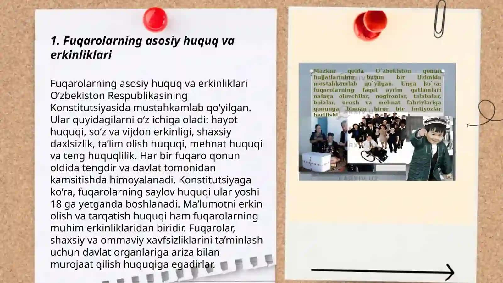 Fuqarolarning huquq va erkinliklarining konstitutsiyada kafolatlanishi hamda fuqarolarning burchlari 3