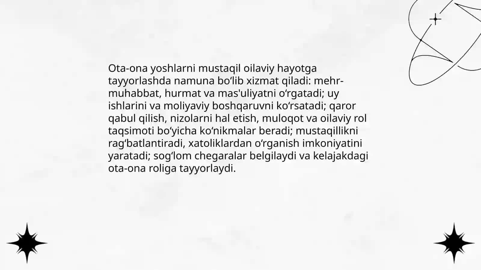 Oilada yoshlarni mustaqil oilaviy hayotga tayyorlashda 3