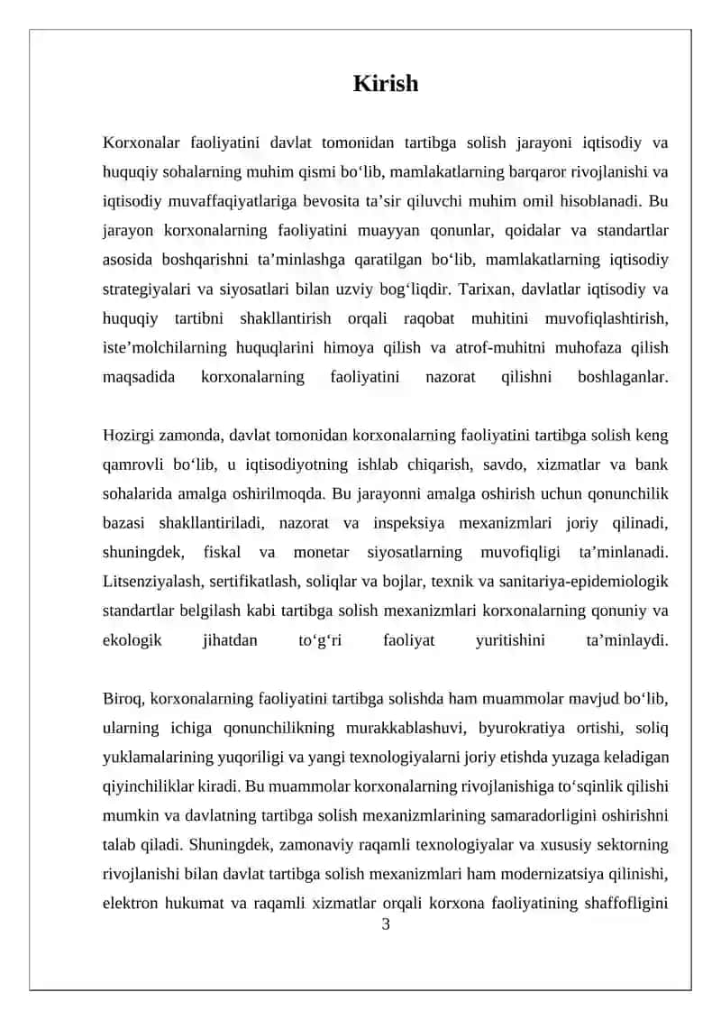 Korxonalar faoliyatini davlat tomonidan tartibga solish 3