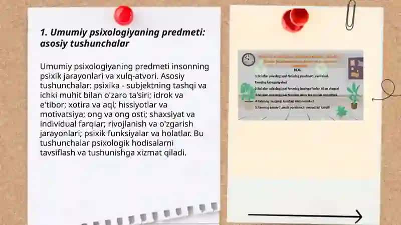 Umumiy psixologiya fanining predmeti vazifalari metodlari 3