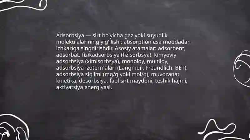 Sirt xodisalari Adsorbsiya 3