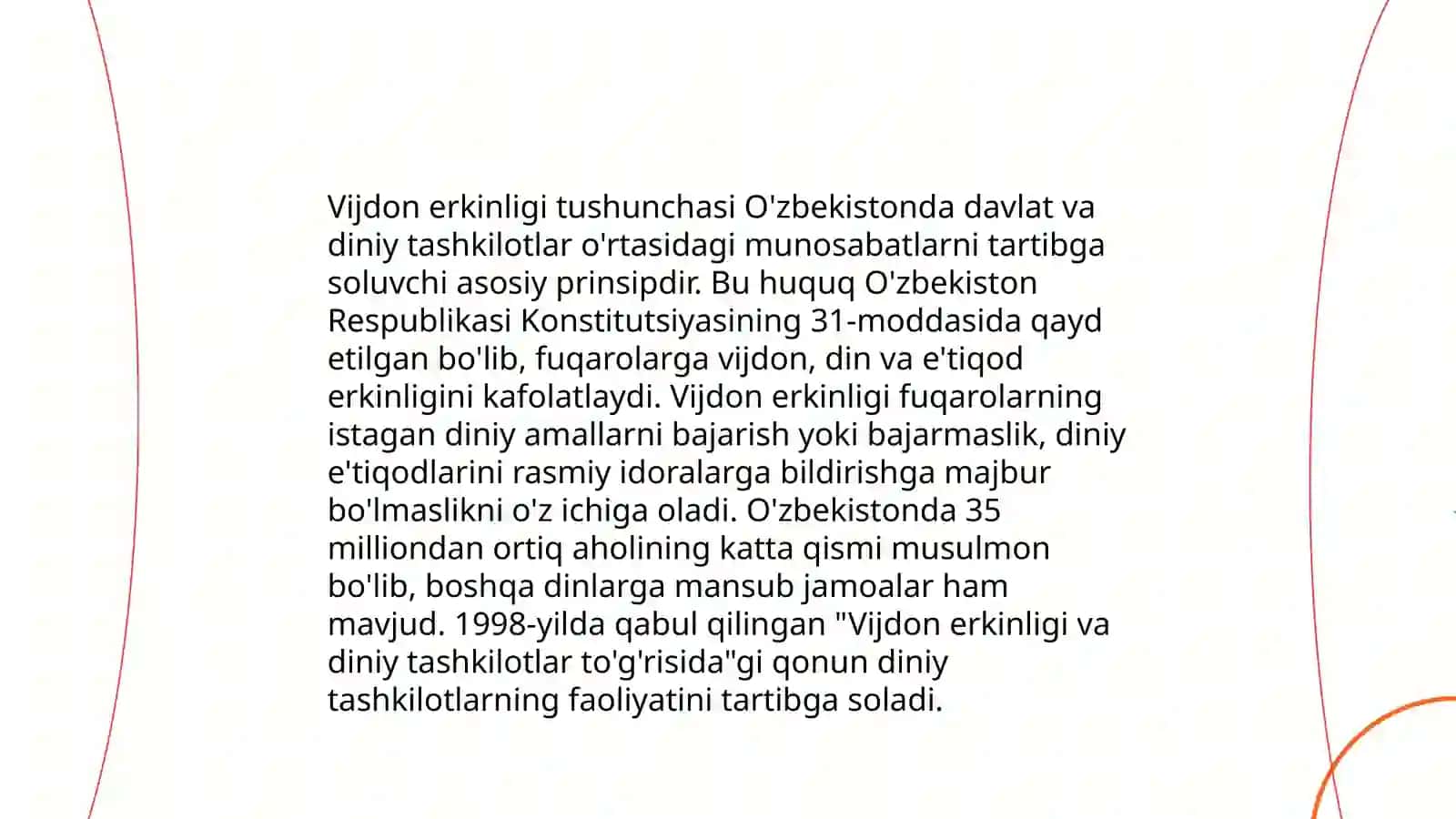 Vijdon va e'tiqod erkinligining ta'rifi 3