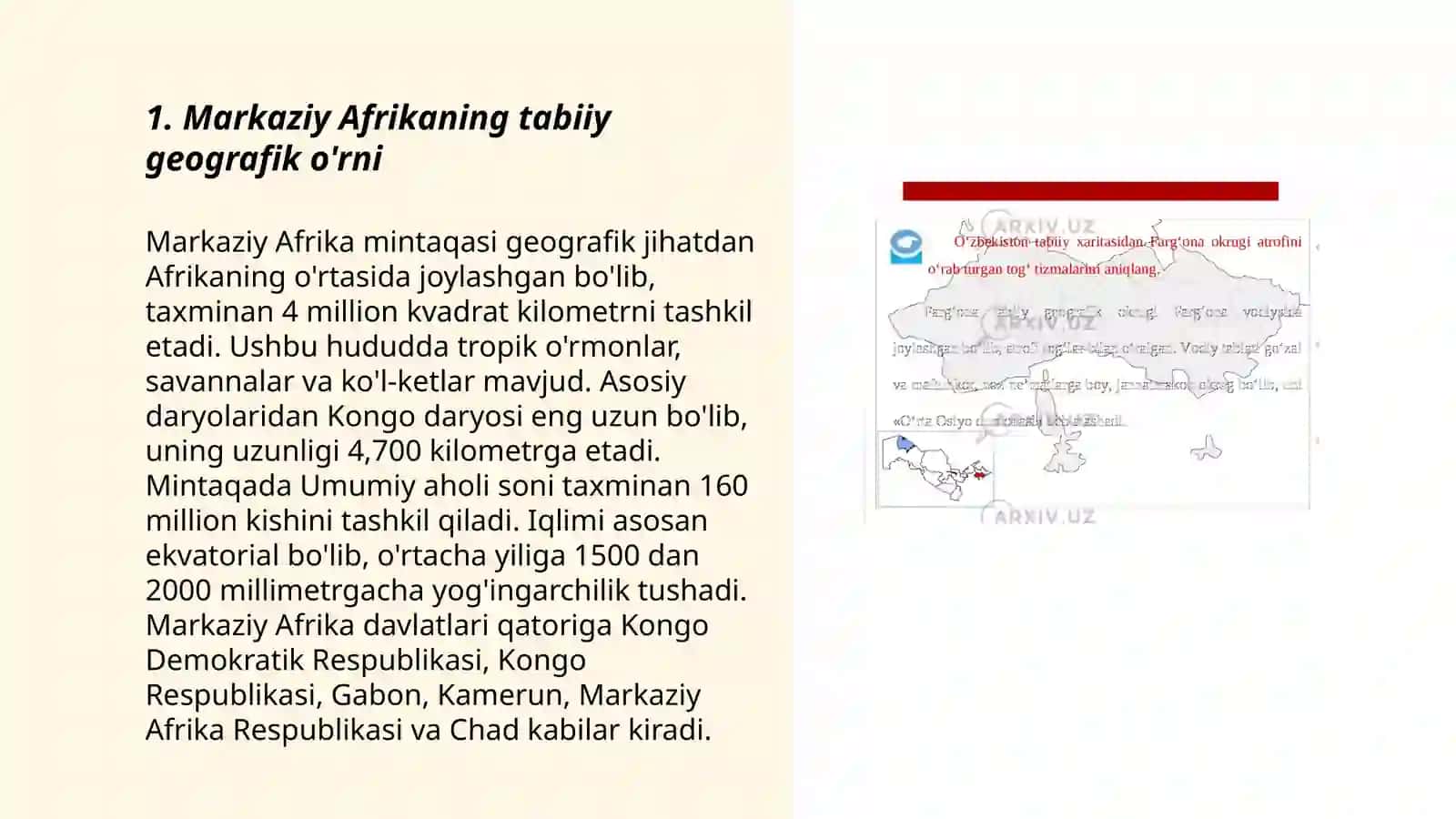 Markaziy Afrikaning tabiiy geografik o'rni 3