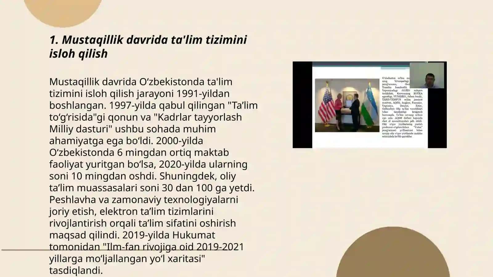 Oʻzbekiston respublikasida talim sohasida amalga oshirilgan islohotlar 3