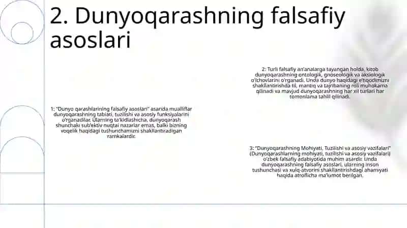Dunyoqarashning Mohiyati, Tuzilishi Va Asosiy Funktsiyalari 3