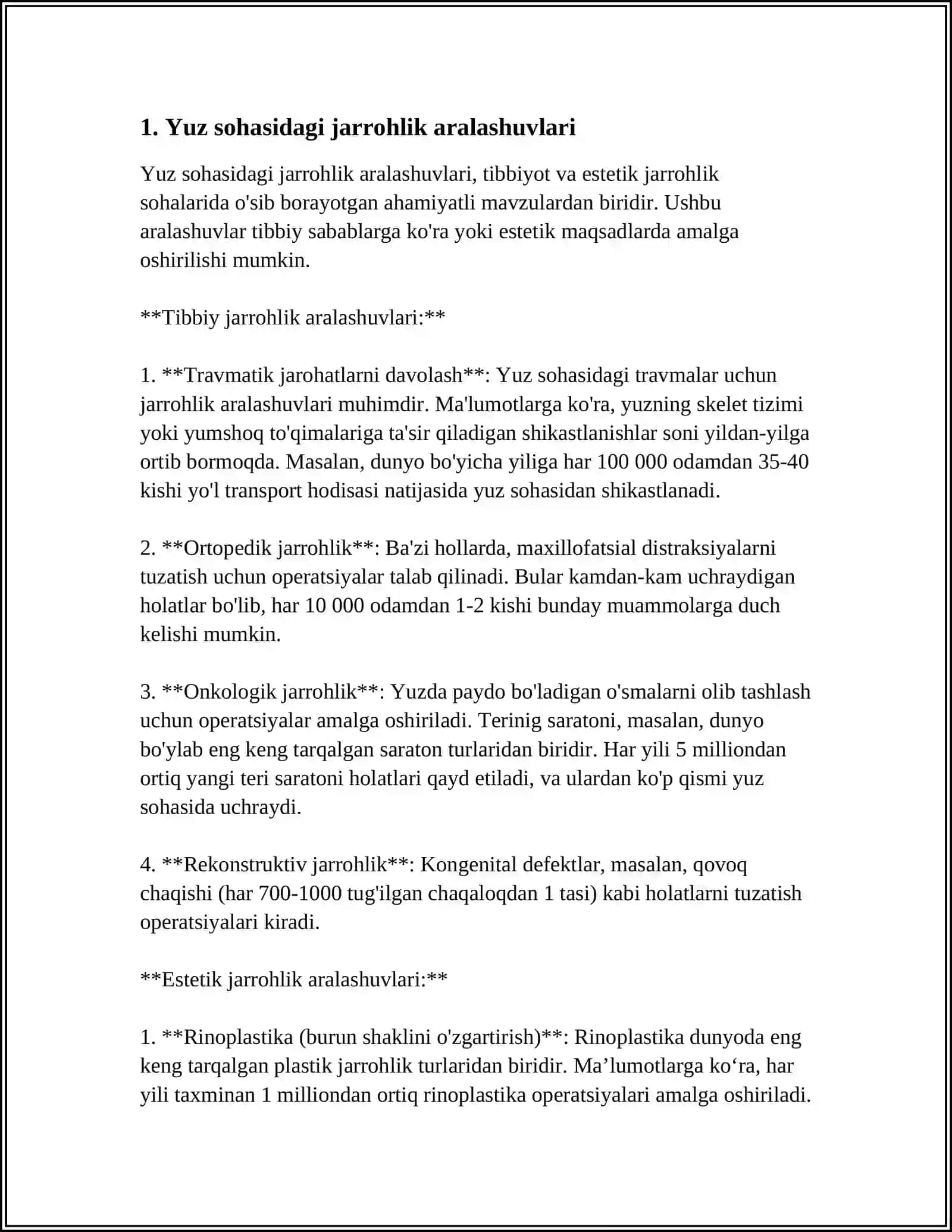 YUZ JAG' KASALLIKLARI SOHASIDA KASALLANGAN BEMORLARNI PARVARISH QILISH ASOSLARI 3