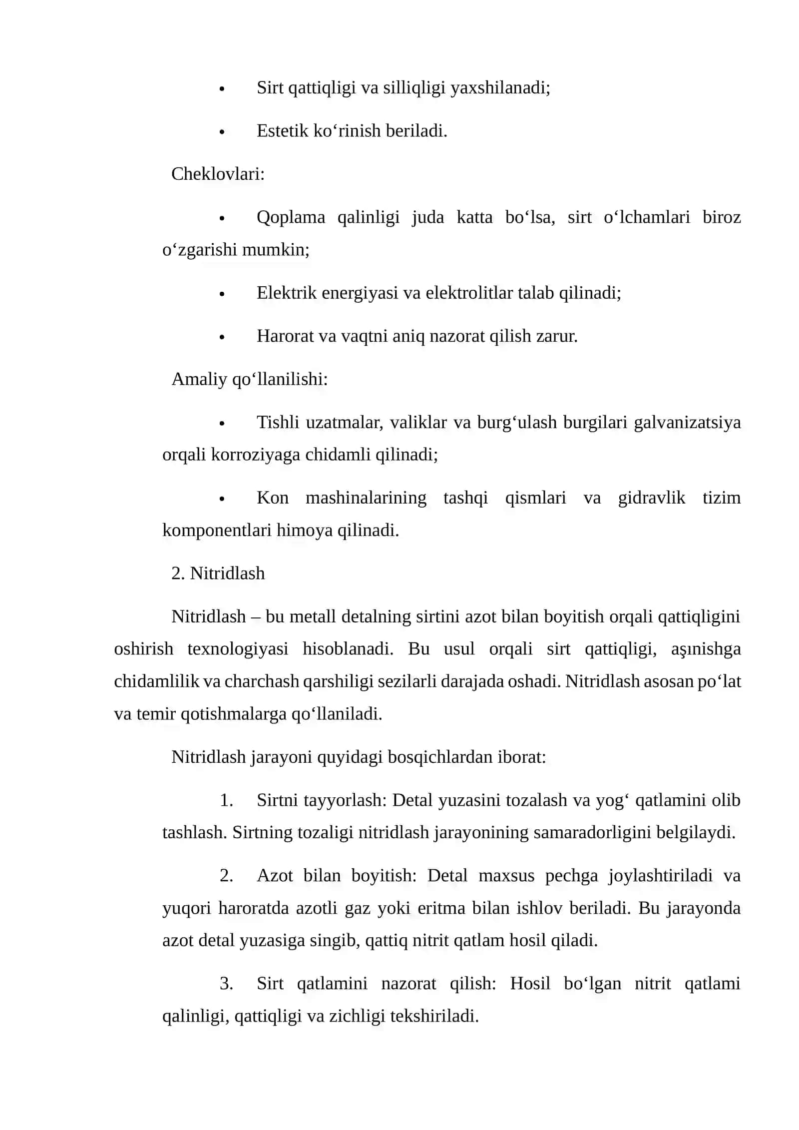 Sirtni qayta ishlash va qoplama usullari (galvanizatsiya, nitridlash) 3