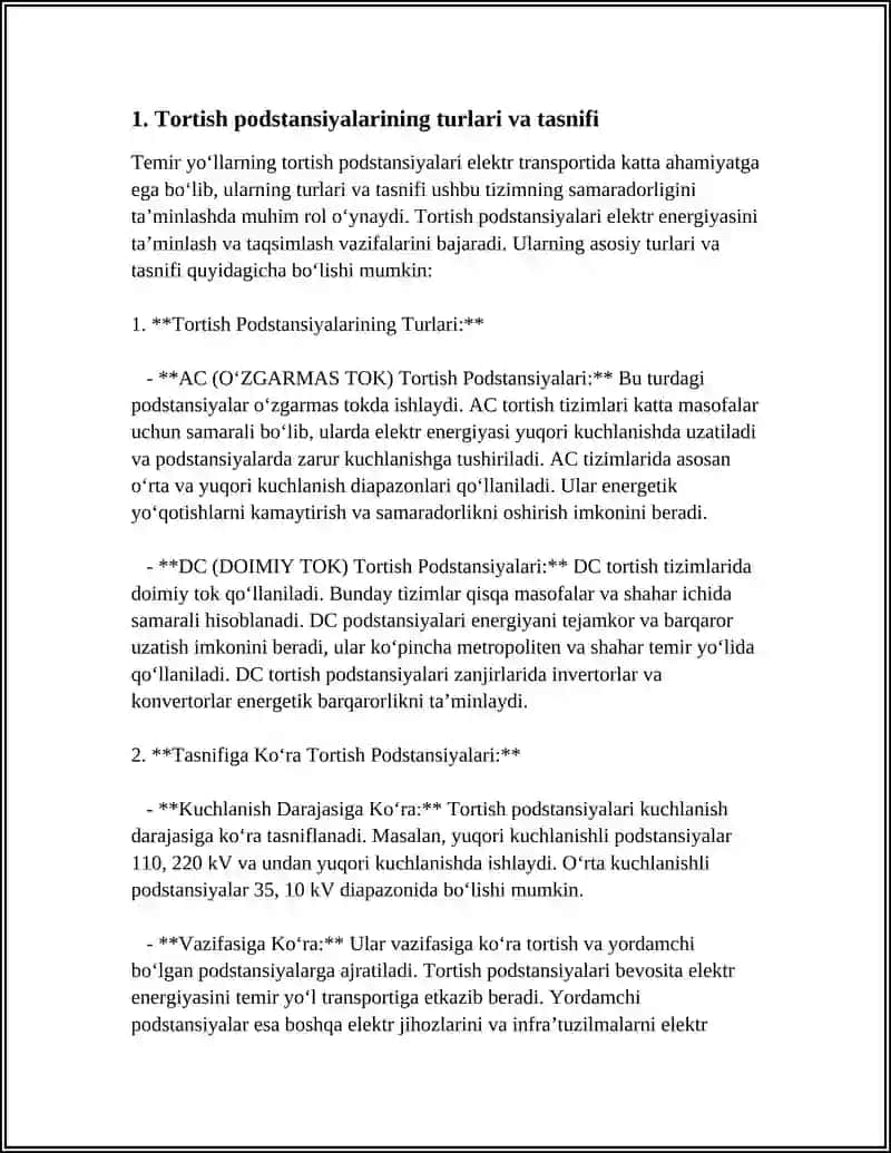 TEMIR YO‘LLARNING TORTISH PODSTANSIYALARI VA ULARNING QURULMALARI 3