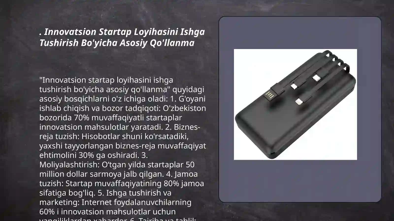 Inovatsion start up loyiha haqida taqdimot 3