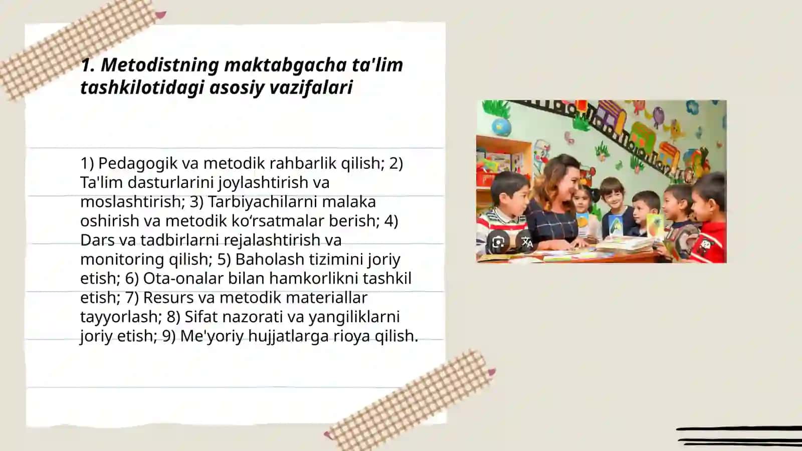 Metodistning roʻli maktabgacha ta’lim tashkilotlarida 3