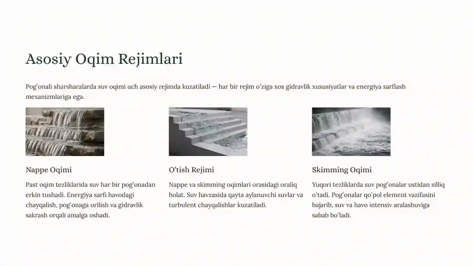 Pogʻonali Sharshara InshootlariningGidravlikXisobi 3