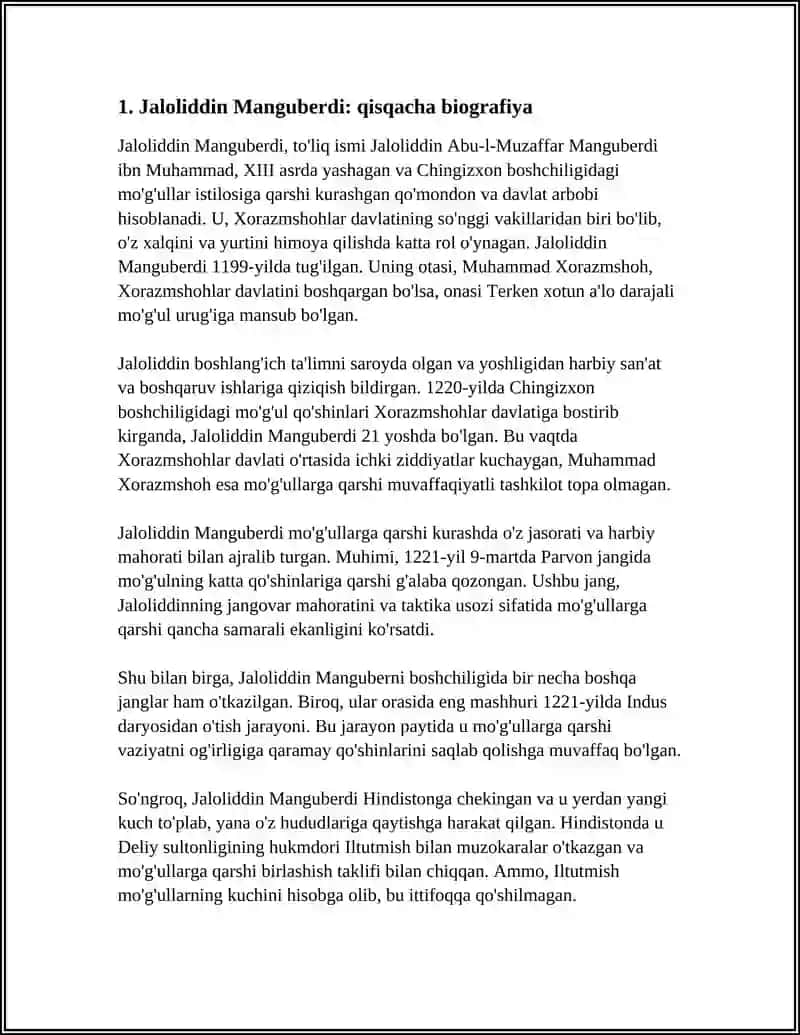 JALOLIDDIN MANGUBERDI - VATAN HIMOYACHISI 3