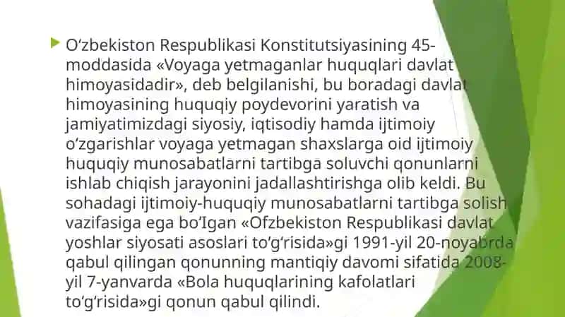 Oila qonunchiligida voyagayetmaganlarning huquq va majburiyatlari 3