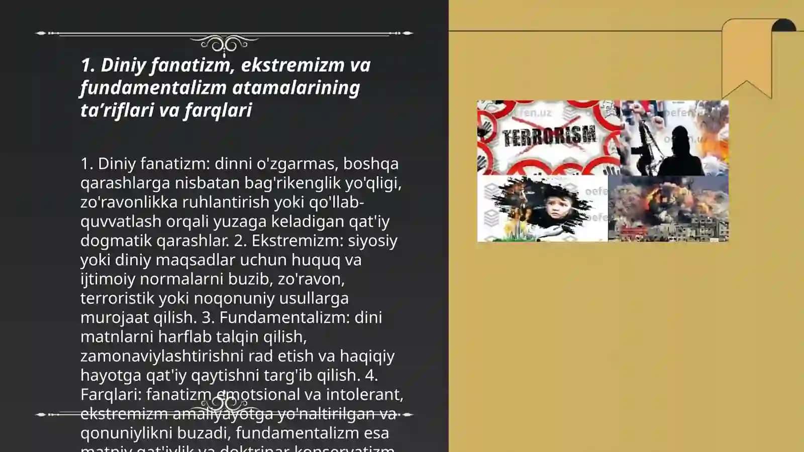 Diniy fanatizm ekstremizm fundamentalizmning tarixi va rivojlanish bosqichlari 3