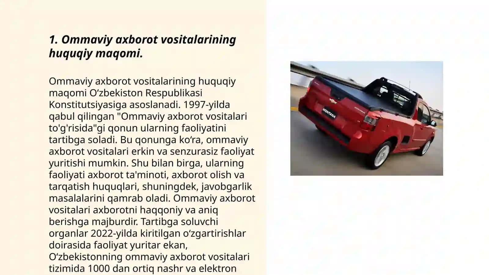 O‘zbekiston Respublikasida ommaviy axborot vositalarining faoliyati 3