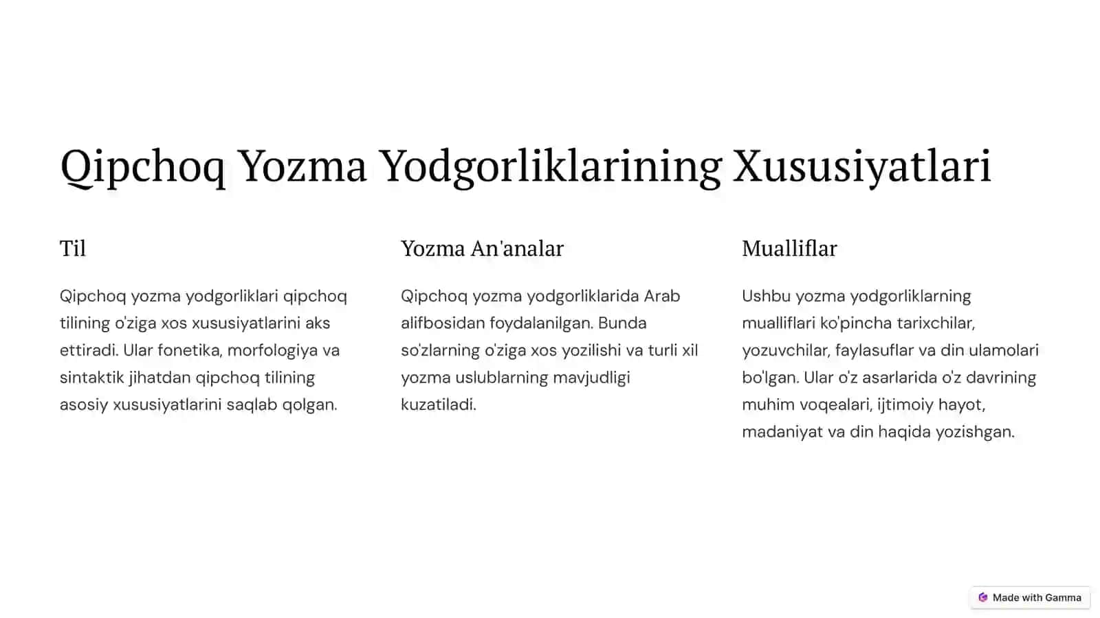 XIII-XV asrlardagi qipchoq yozma yodgorliklari va uning qoraqalpoq tiliga munosabati 3