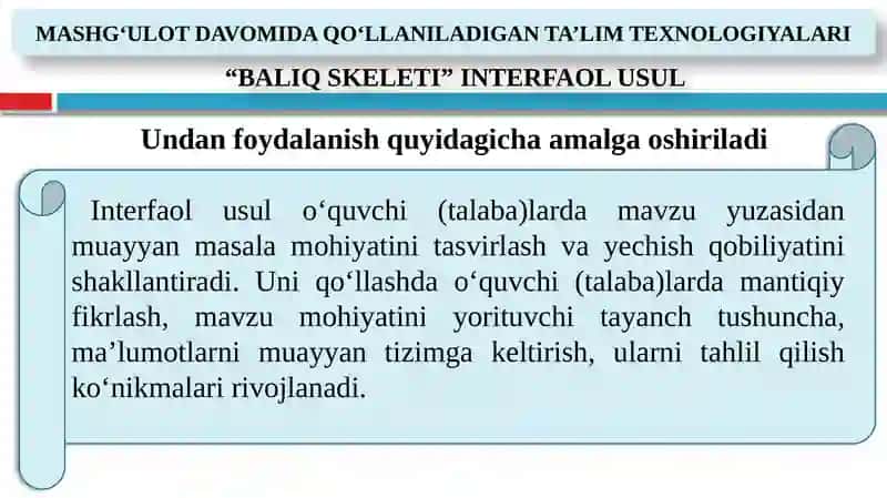 BALIQ SKELETI” INTERFAOL USUL 3