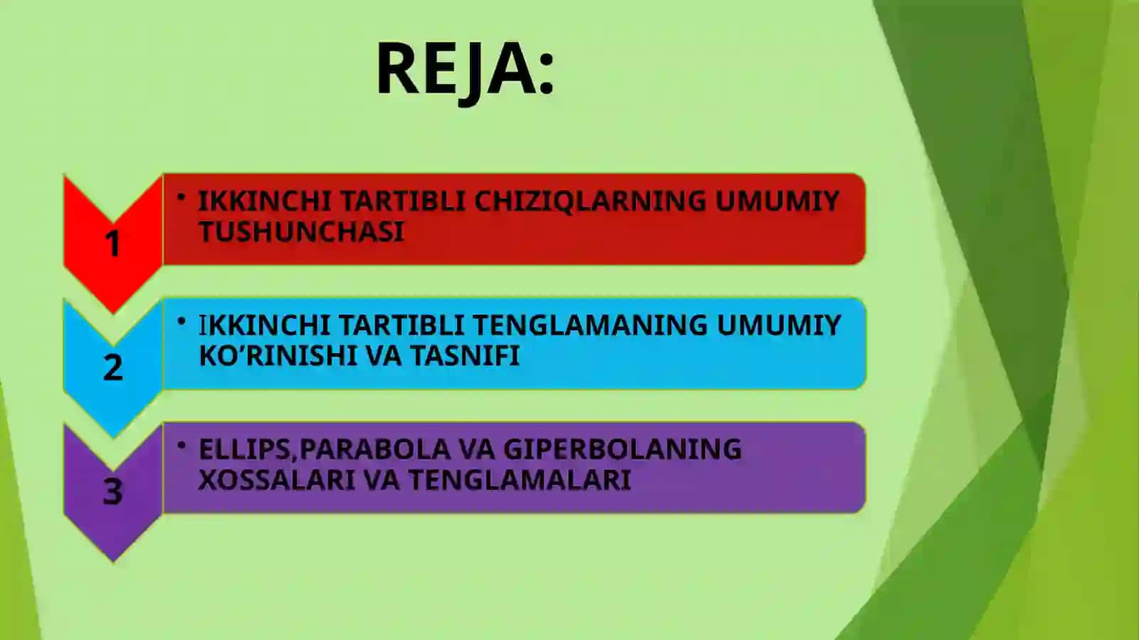 Ikkinchi tartibli chiziqlar 3