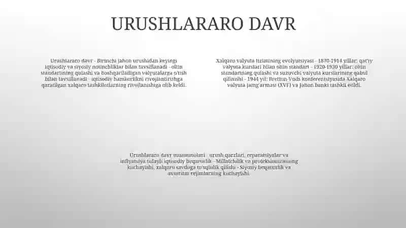Xalqaro Valyuta Tizimining Rivojlanish Bosqichlari 3