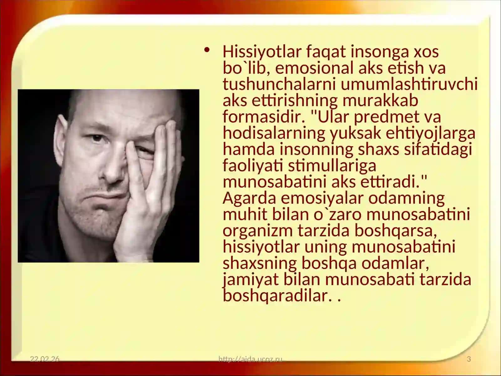 Emosiyalar va Hissiyotlar Tushunchasi 3