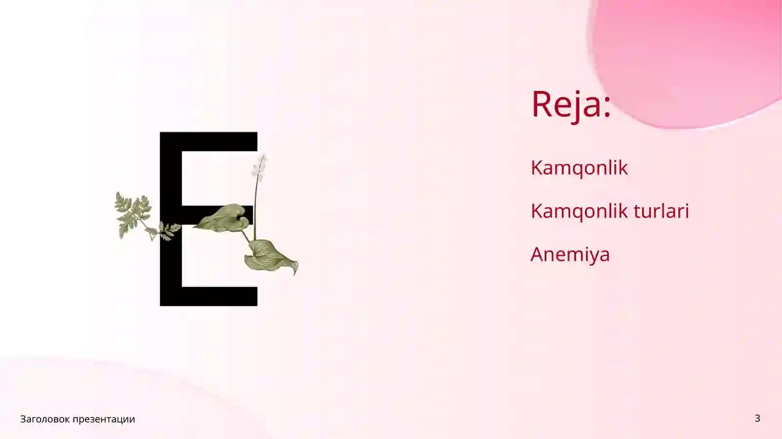 Kamqonlik turlari va sabablari. Kamqonliklar rivojlanishining biokimyoviy mexanizmlari 3