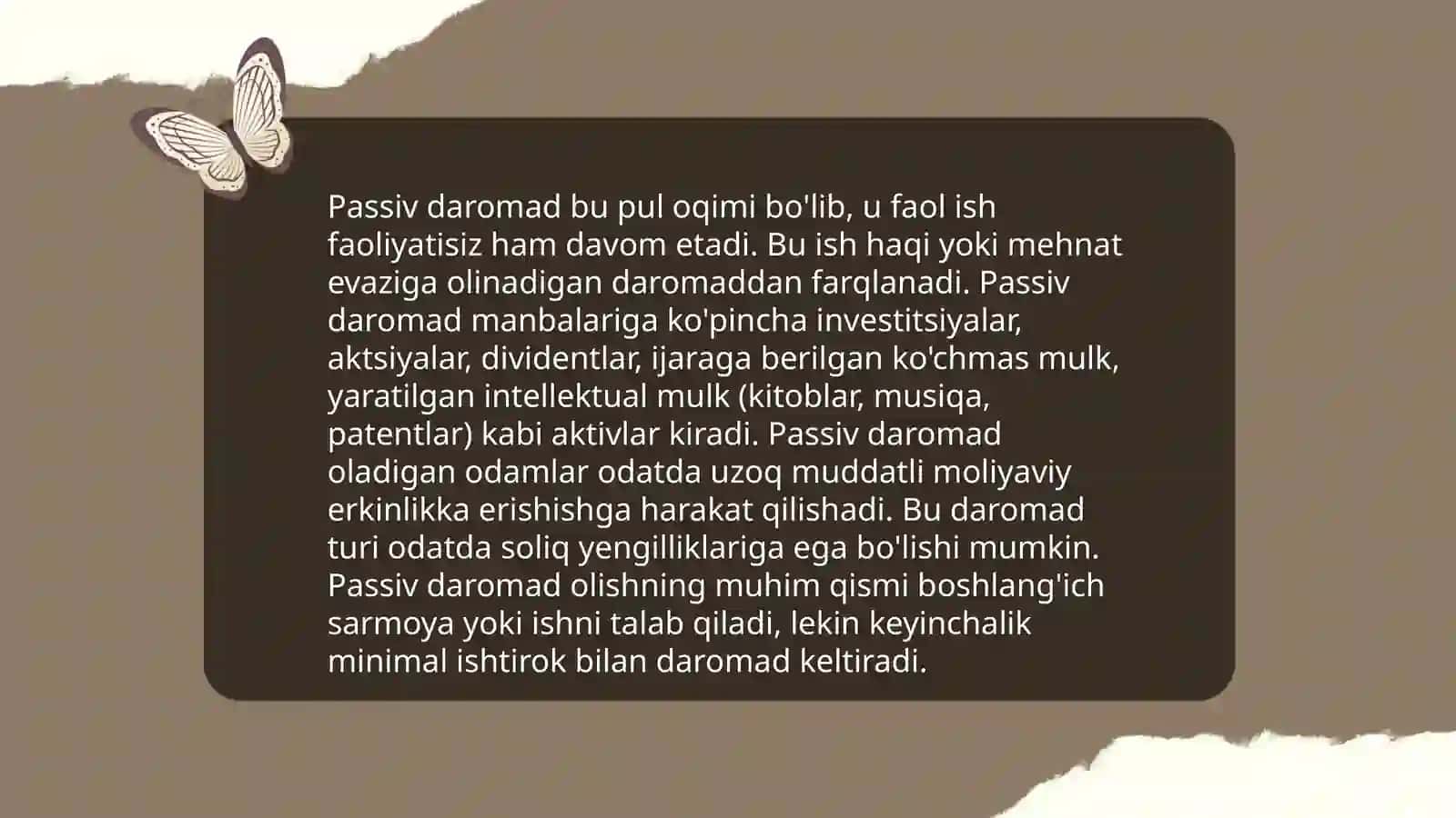 Passiv daromad nima va uning afzaliklari 3