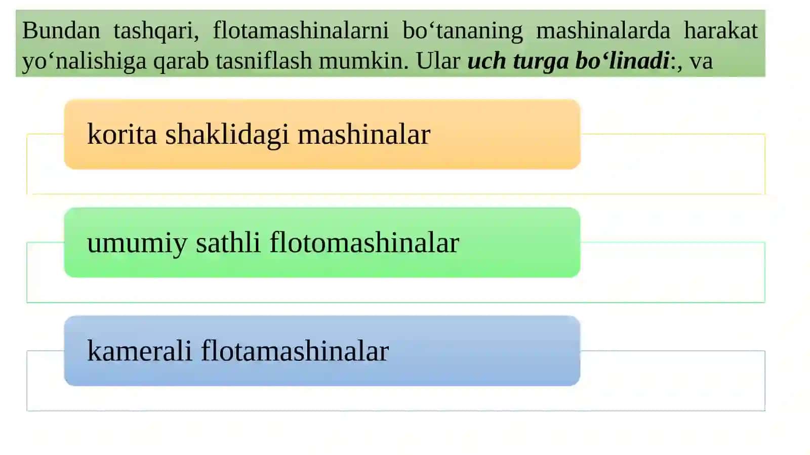 FLOTATSION MASHINALARNING TURLARI 3