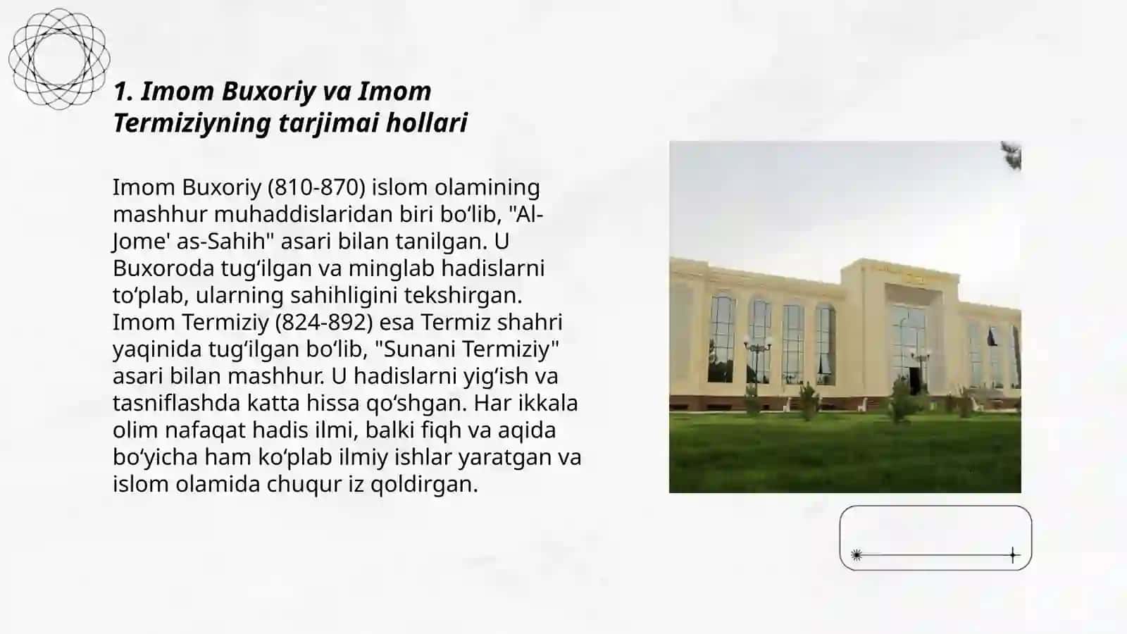 Imom Buxoriy va Imom Termiziyning xadis ilmiga qo'shgan xissalarining qiyosiy taxlili 3