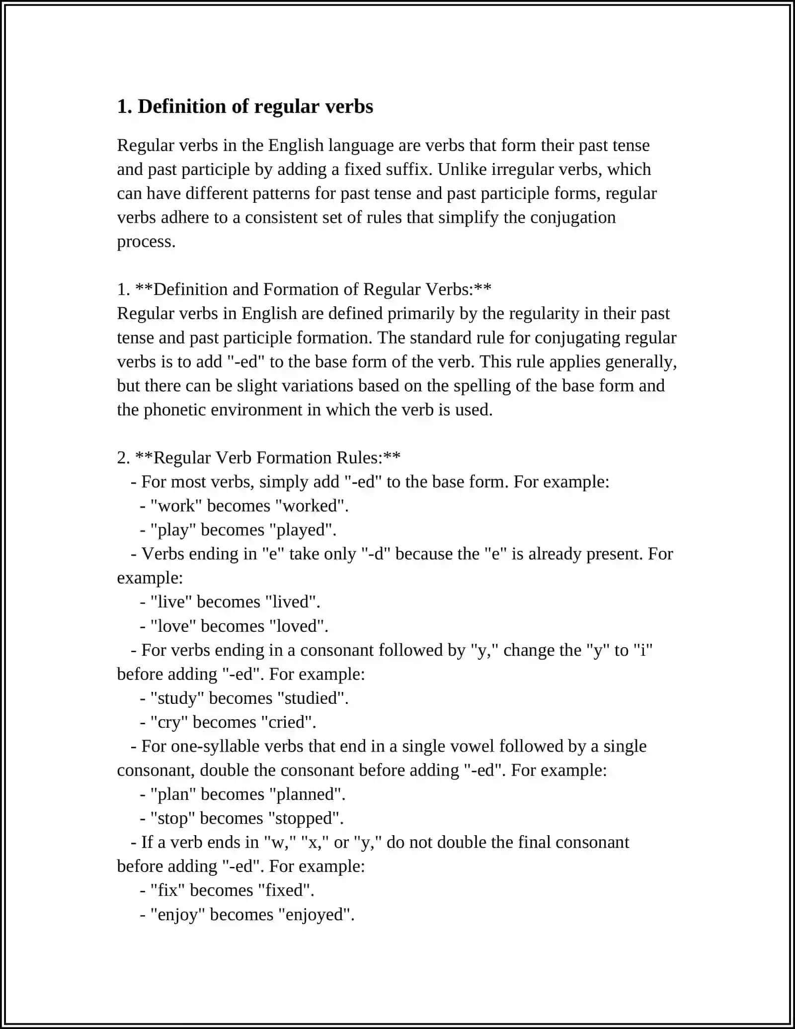 REGULAR VERBS 3