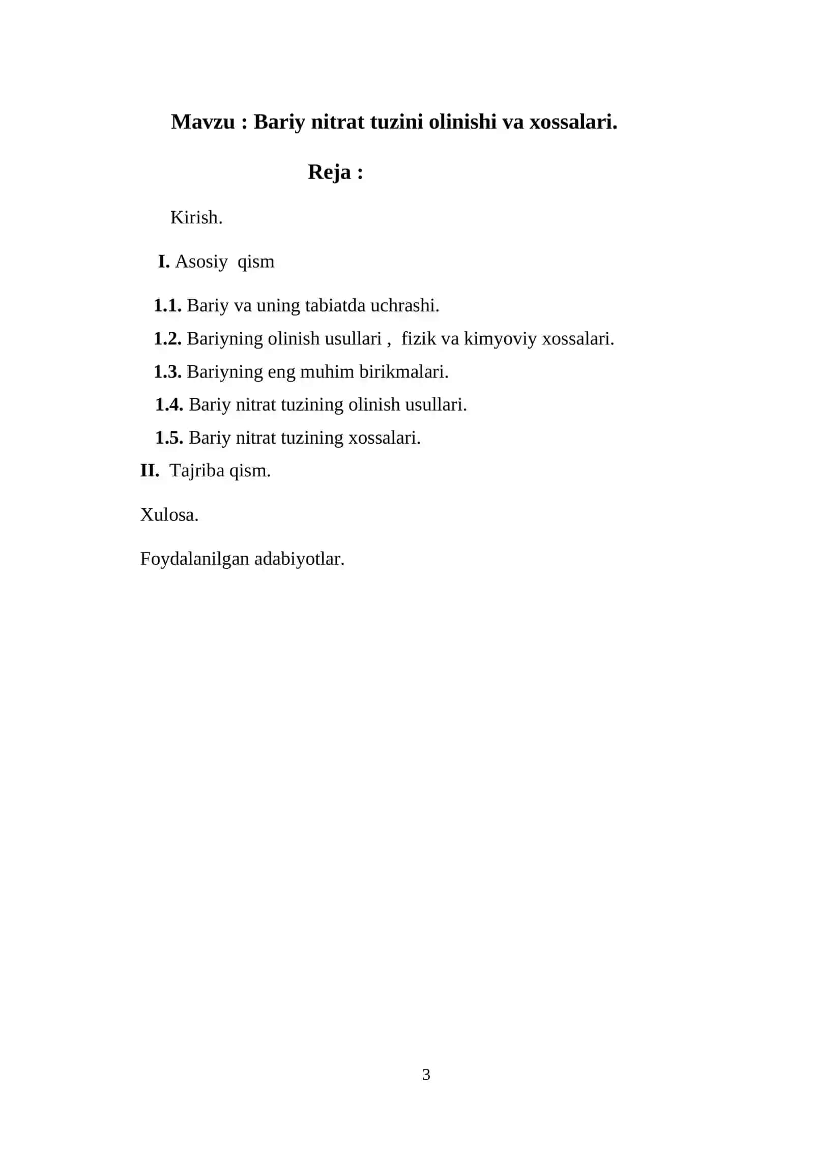 Bariy nitratning olinishi va xossalari 3