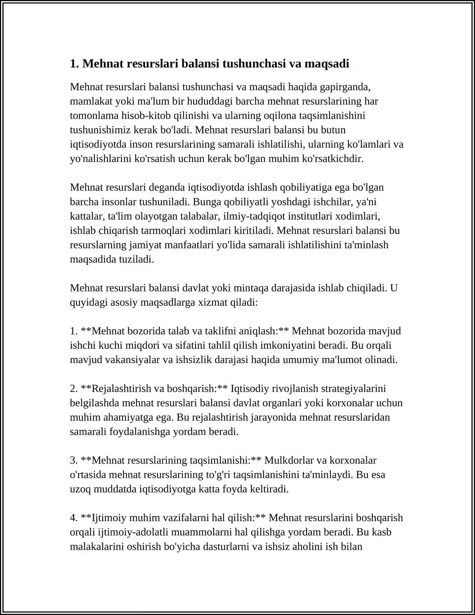MEHNAT RESURSLARI BALANSINI ISHLAB CHIQARISH METODIKASI 3