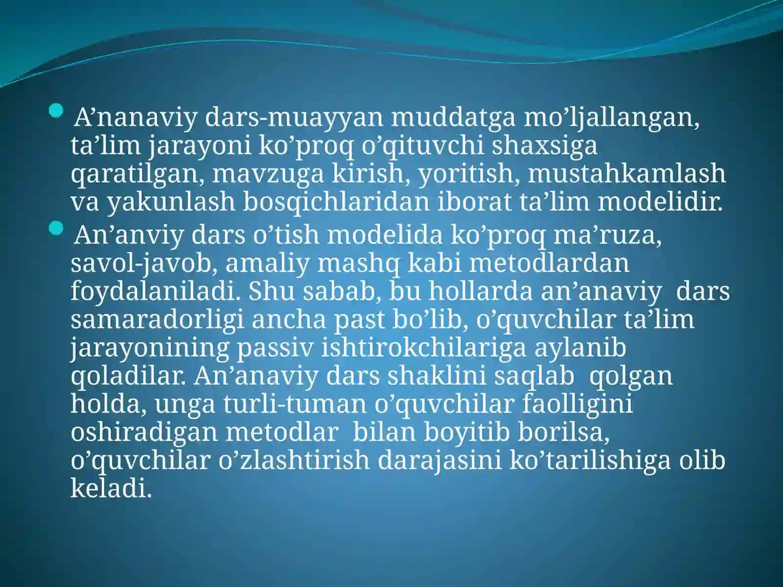TA’LIMNI TASHKIL ETISH SHAKLLARI (NOAN’ANAVIY TA’LIM SHAKLLARI) 3