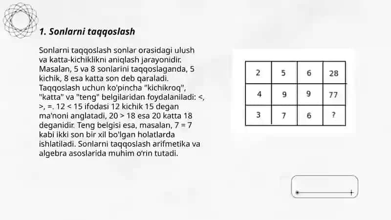Boshlang'ich sinf matematika darslarida mantiqiy fikrlashga oid mulohaza yuritish 3