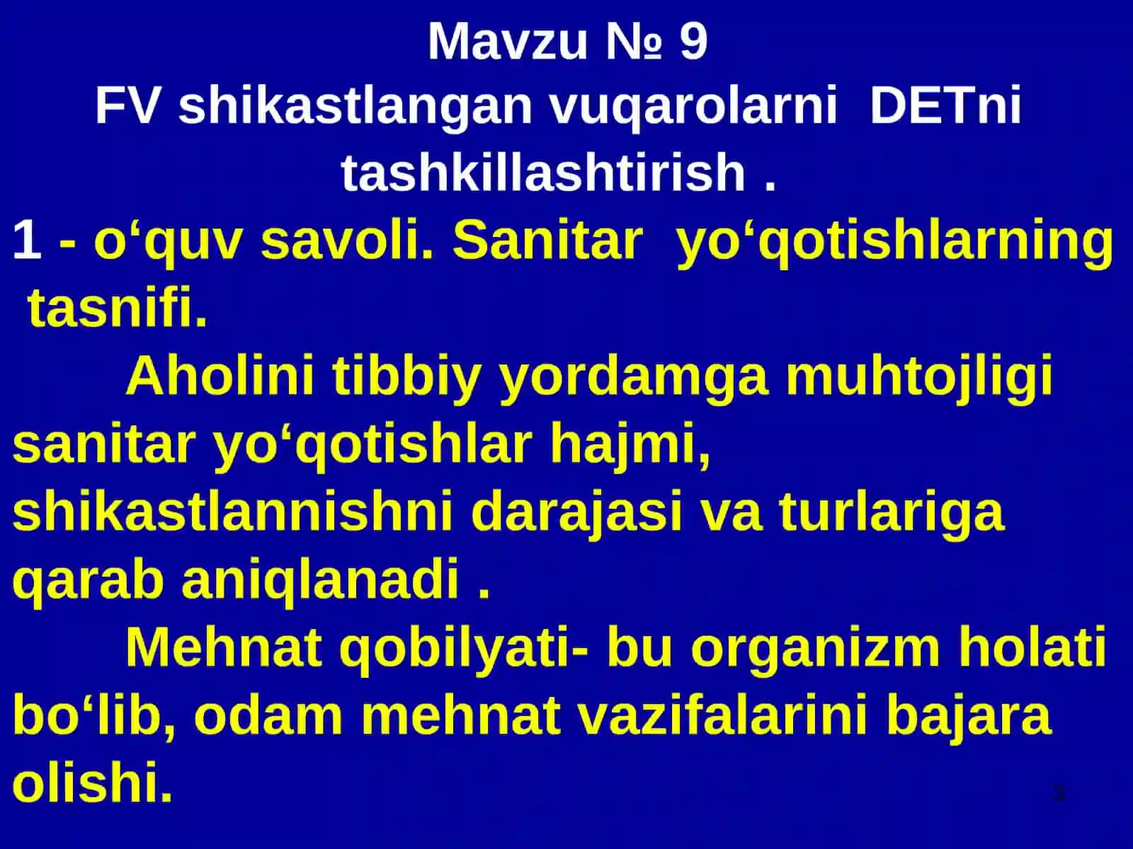 Mavzu №9 - Shikastlangan fuqarolarni DET nitashkillashtirish 3