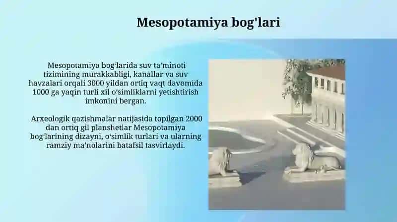 Qadimgi dunyo bogʻ va park sanʼati 3