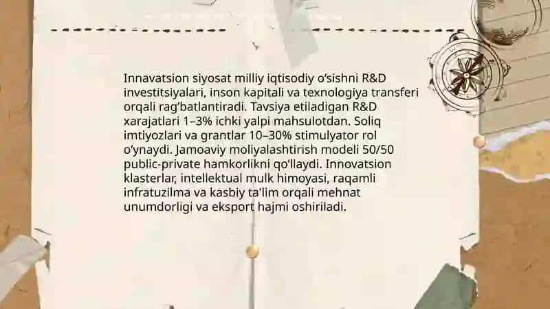 Innаvatsion siyosat va milliy iqtisodiy o‘sish mexanizmlari 3