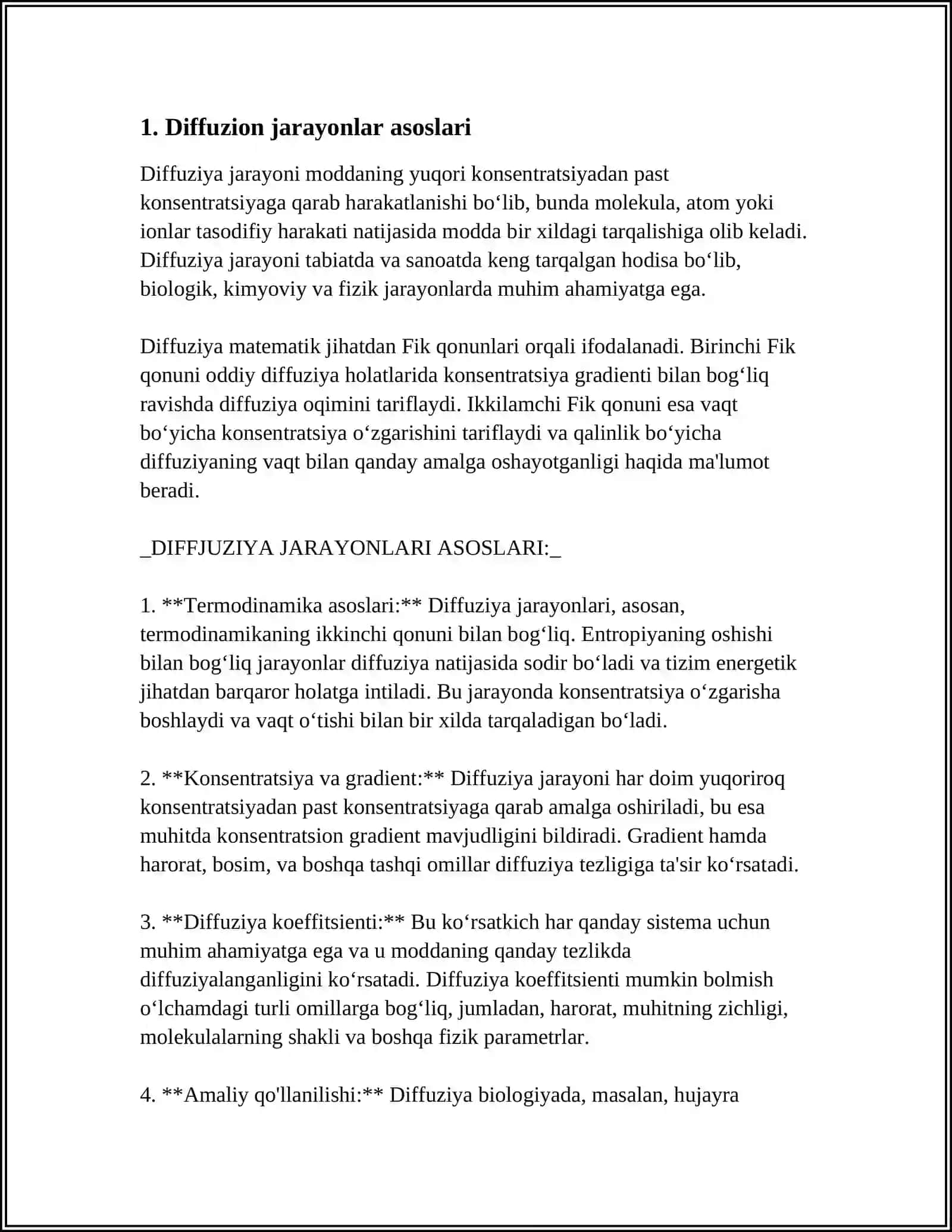 DIFFUZIO VA KINETIK HOLATLARDA GETEROGIN JARAYONLARNING XUSUSIYATLARI 3