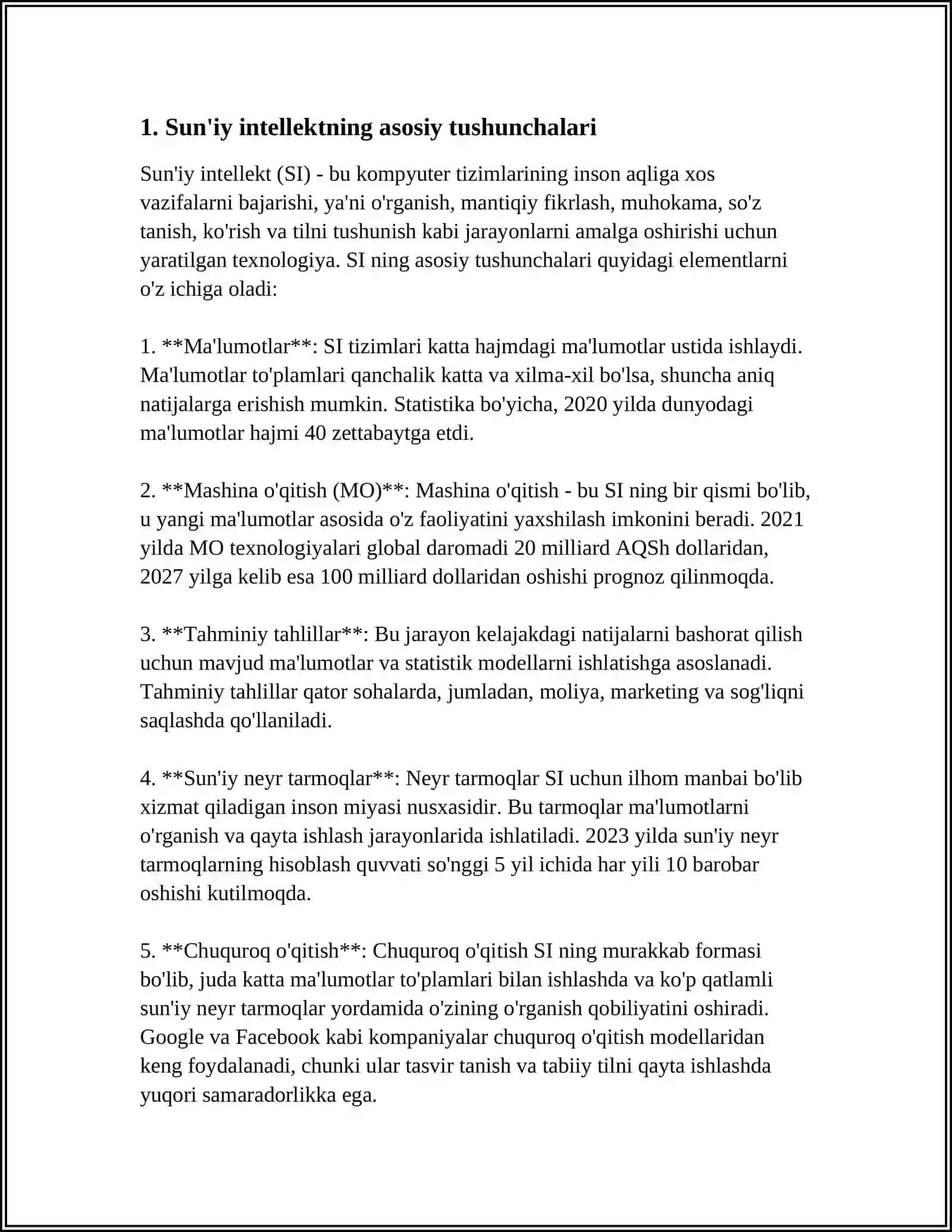 SUNʼIY INTELLEKT VA EKSPERT TIZIM TUSHUNCHALARI.EKSPERT TIZIMLARINING INSTRUMENTAL VOSITALARI.EKSPERT TIZIMLARDA BILIMLARNI TASHKIL QILISH 3