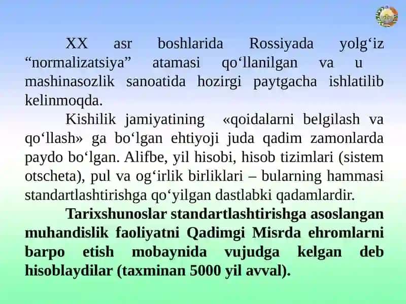 Standartlashtirishningasosiy maqsadi va vazifalari 3