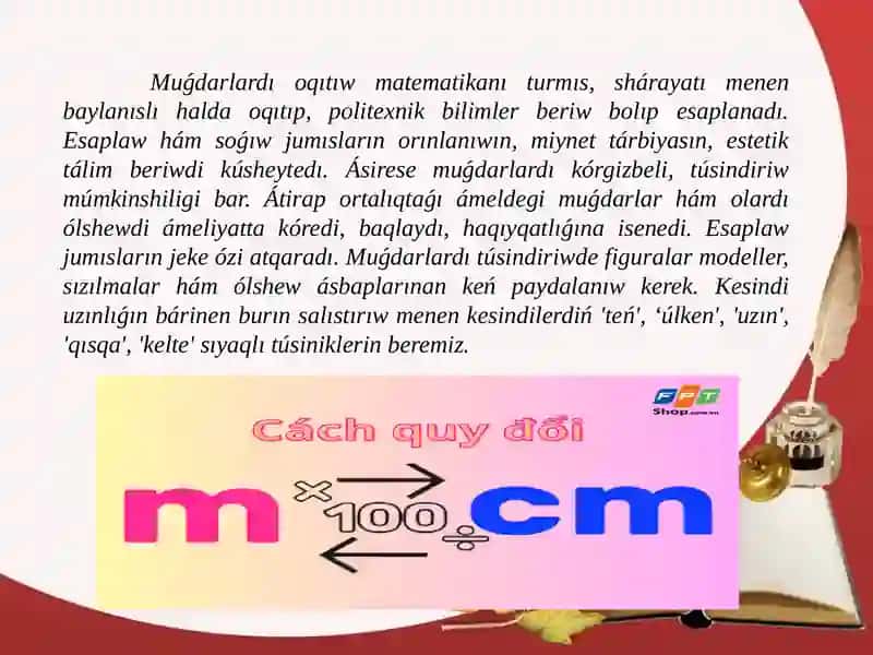 Muǵdarlardı úles, ólshew birlikleriniń arasındaǵı baylanıslılıqlar 3