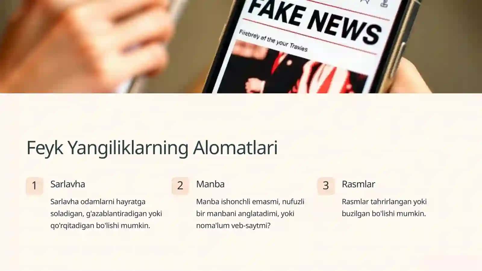 Media makonda "Feyk yangiliklar"ning xavfi 3