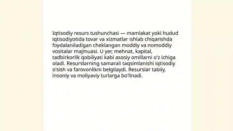Iqtisodiy resurs tushunchasi va uning turlari 3
