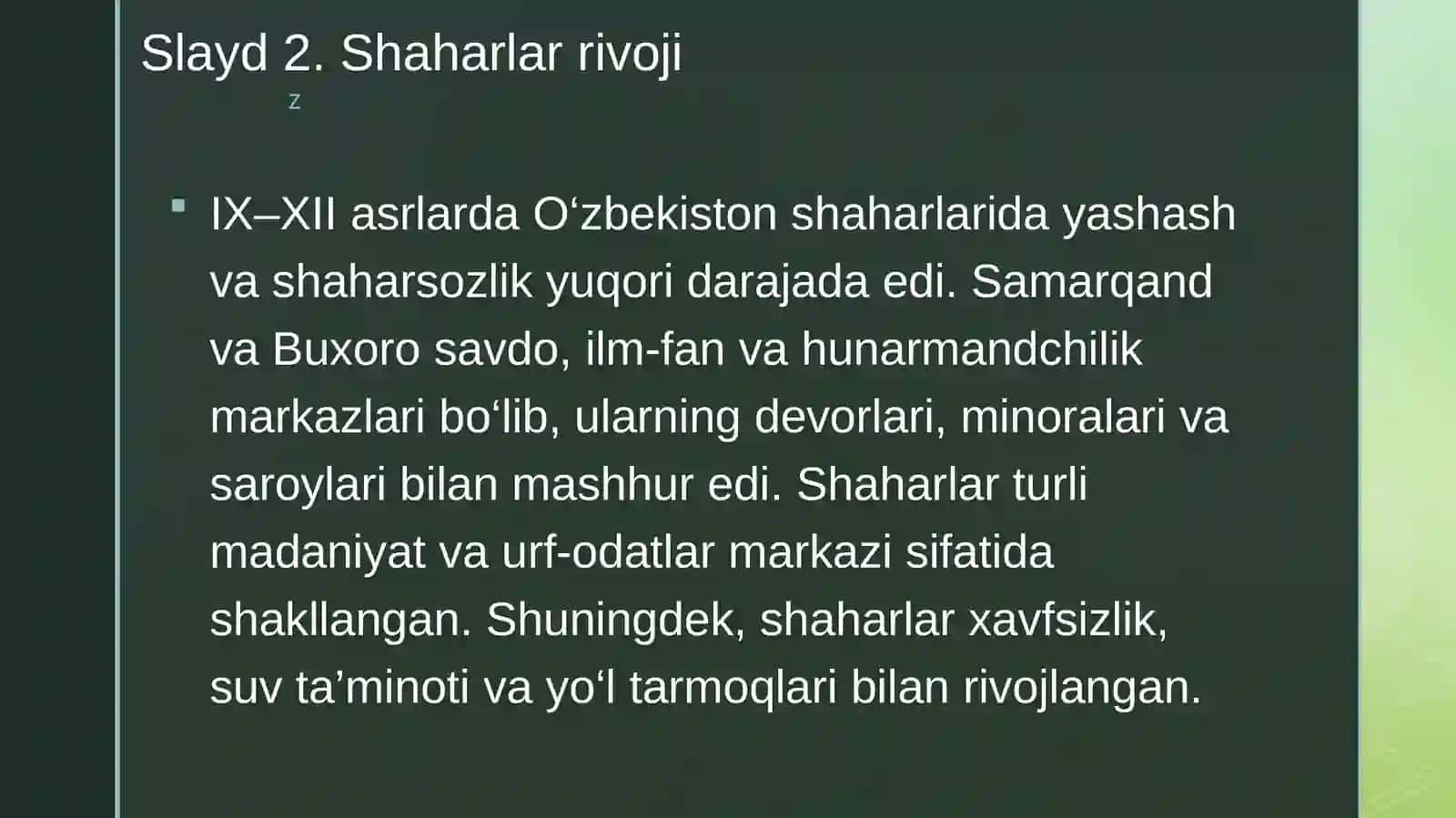 IXXllasarlarda mamlakatimiz hududida ro'y bergan madaniy uyg'onish 3