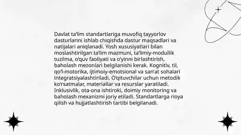 Davlat talablari asosida bolalarnni maktabga tayyorlash 3