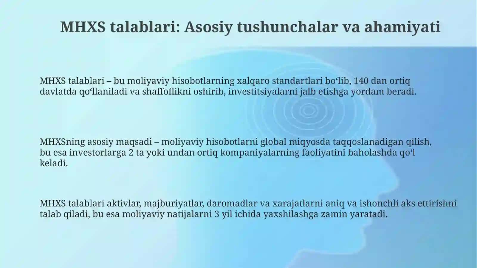 MHXS Talablari Bo‘yicha Tugallanayotgan Faoliyatda Aks Ettiriladigan Axborotlar Tarkibi 3