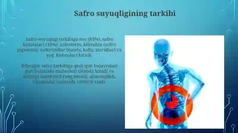 Safro suyuqligi va uning o'ziga xos xususiyatlar 3