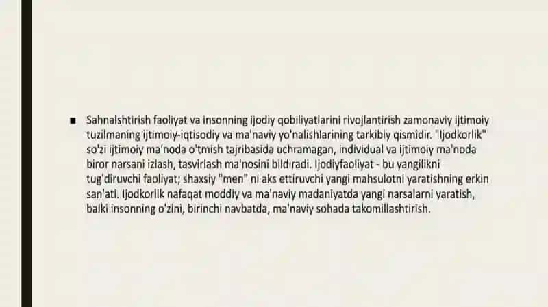 sahnalashtirush va ijodiy qobiliyat 3